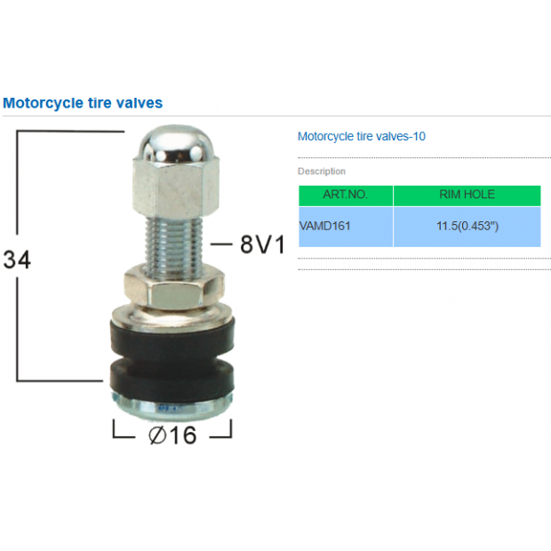 摩托車氣門嘴Motorcycle Tire Valves VAMD161