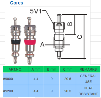 美式氣心Schrader Core CORE#9000  CORE#9200