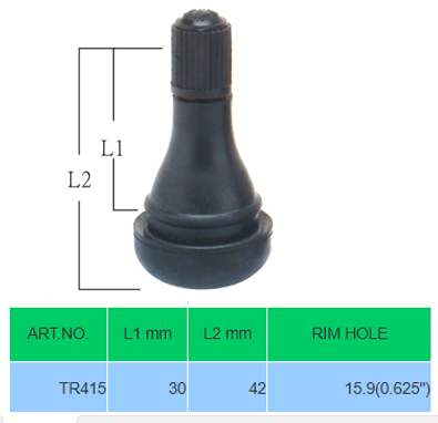 TR415 氣車用汽車用氣門嘴 TR415 Passenger car Tire Valves